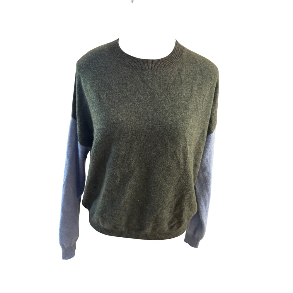 The Cashmere Project Green Color block Cashmere Sweater Size Extra Small